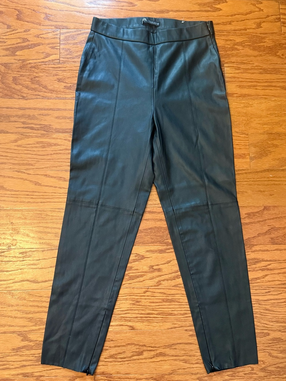 ZARA Black Faux Leather Women's Pants Sz‎ L NWOT